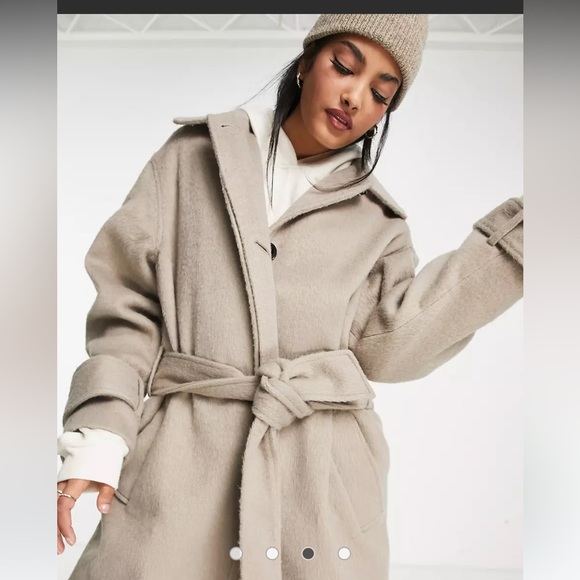 ASOS DESIGN smart brushed boyfriend wool mix - Picture 1 of 7